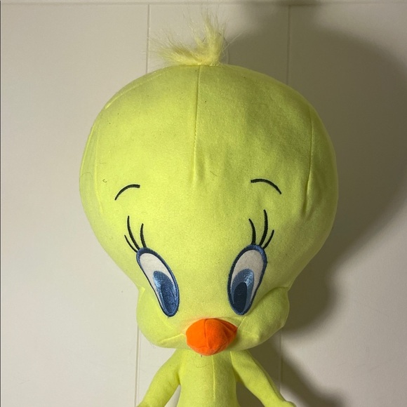 Loony Tunes Show Large Tweety Bird Vibrant Plush Bird Toy Lime Green and Orange - Picture 4 of 10